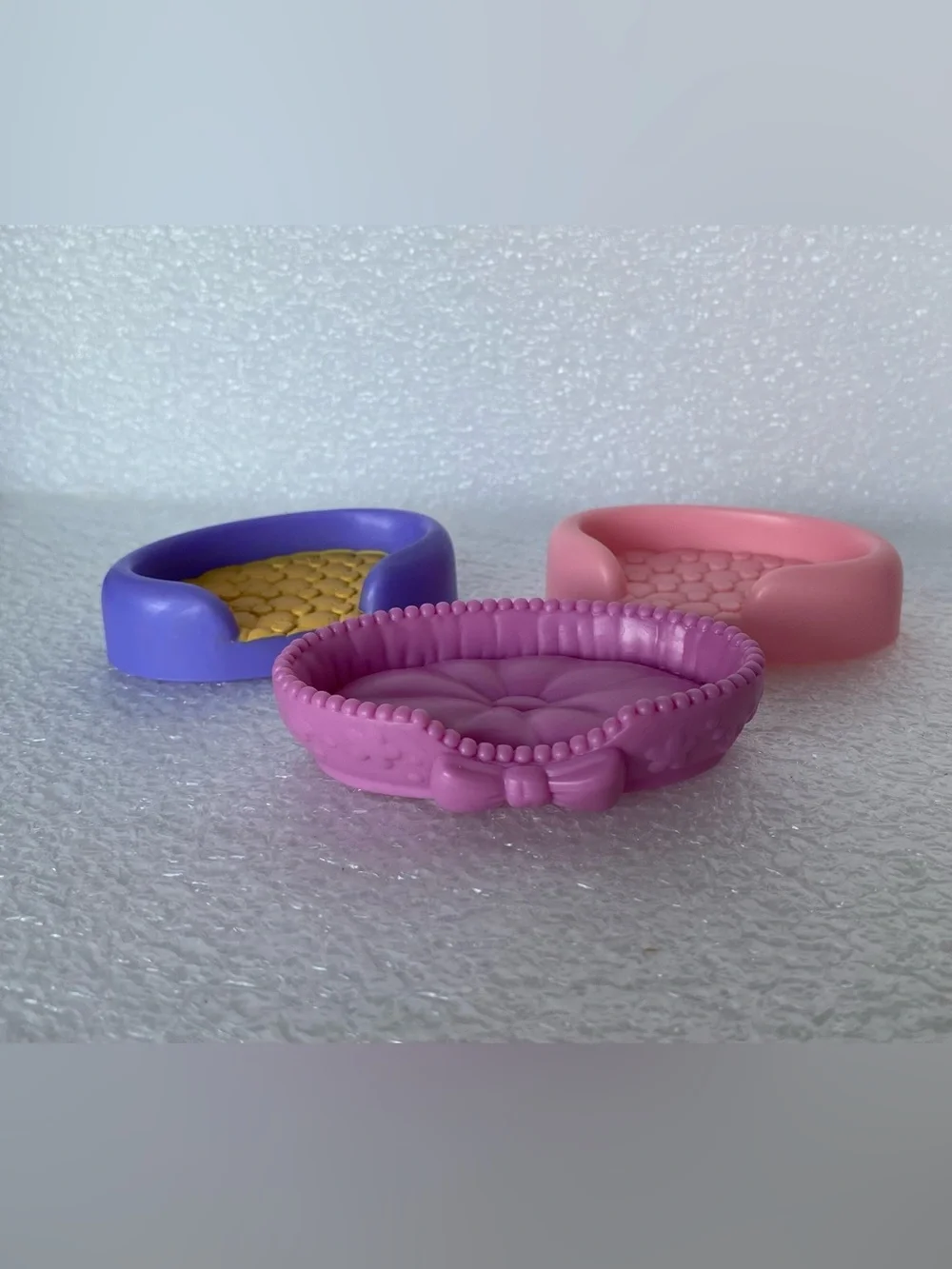 Set of 3 Vintage Littlest Pet Shop LPS Basket Beds